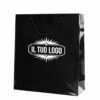Shopper nere lucide plastificate personalizzate