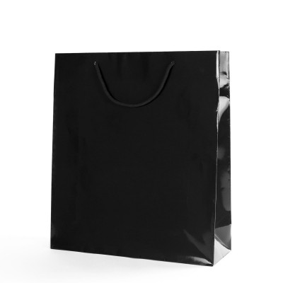 Shopper nere lucide plastificate personalizzate