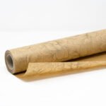 Bobina carta avana con stampa peonia in argento