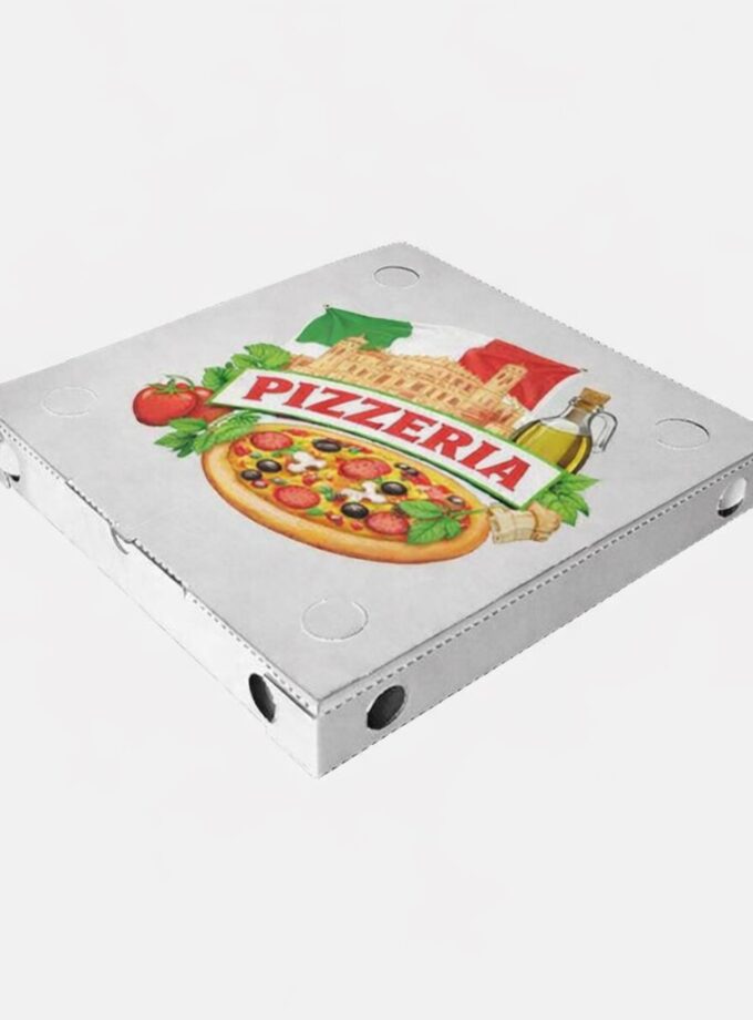 Scatole pizza in cartoncino bianco PERSONALIZZATE