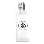 Buste porta posate in carta bianca PERSONALIZZATE con stampa Logo in Digitale