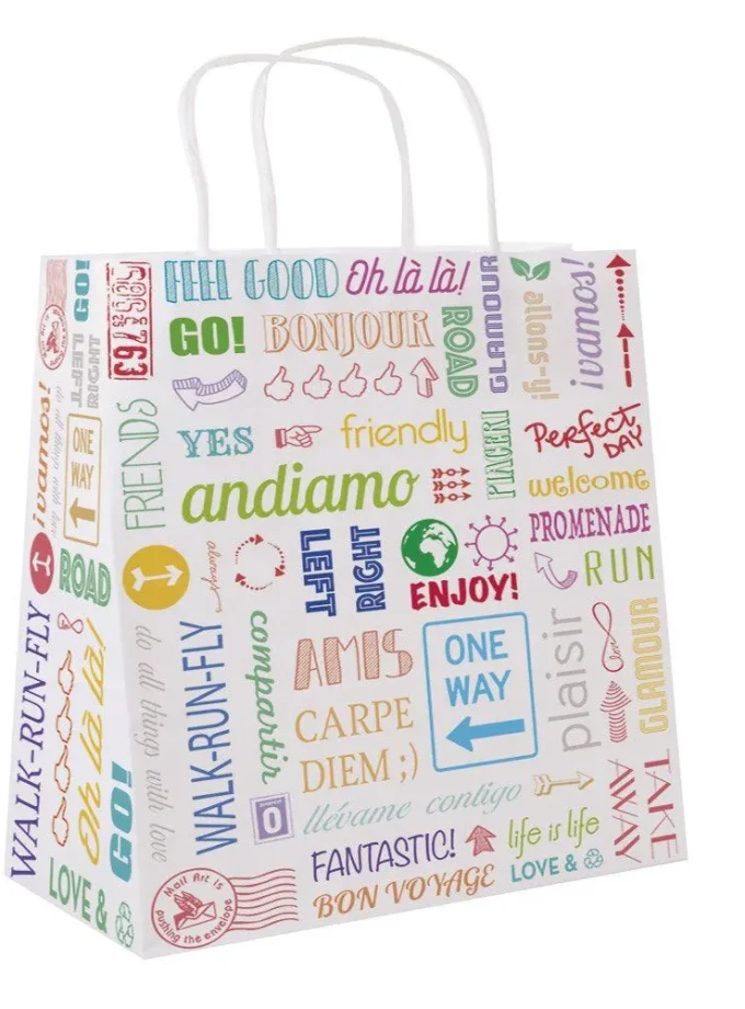 Shopper carta kraft fantasia Words