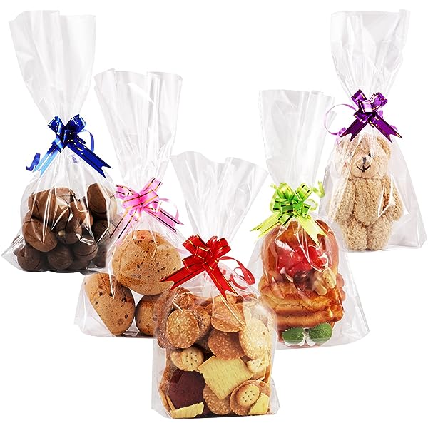 Sacchetti Trasparenti Per Alimenti A Fondo Quadro – 50 Pezzi, 10+6x30 Cm, De Luca Industry Graphics