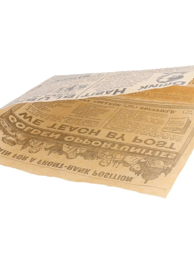 Sacchetto tasca antigrasso avana in carta fantasia giornale