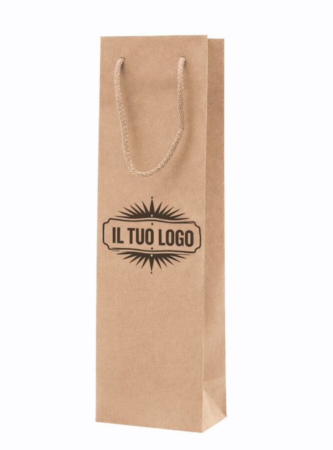 Shopper per bottiglie avana personalizzate