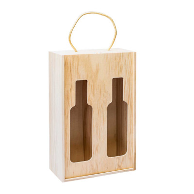 Cofanetti per bottiglie in legno con finestra scorrevole sagomata