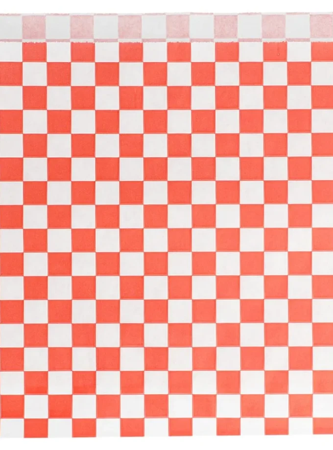 Sacchetto tasca antigrasso a scacchi rossi e bianchi