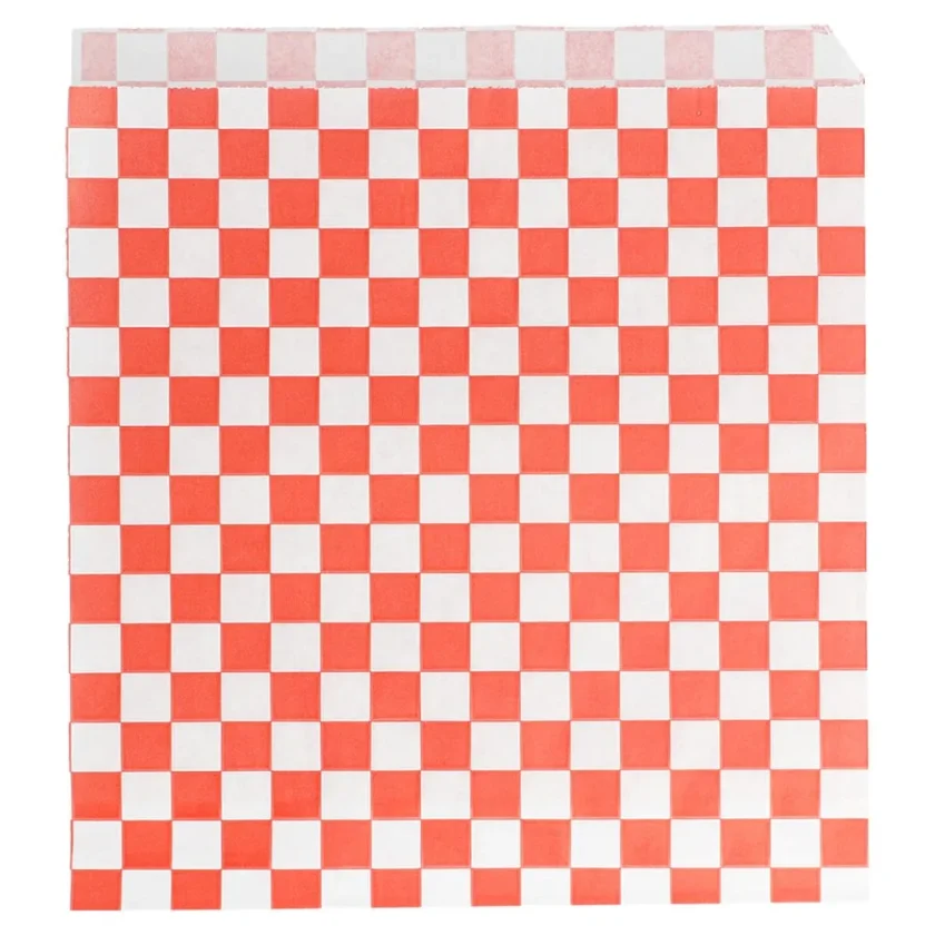 Sacchetto tasca antigrasso a scacchi rossi e bianchi