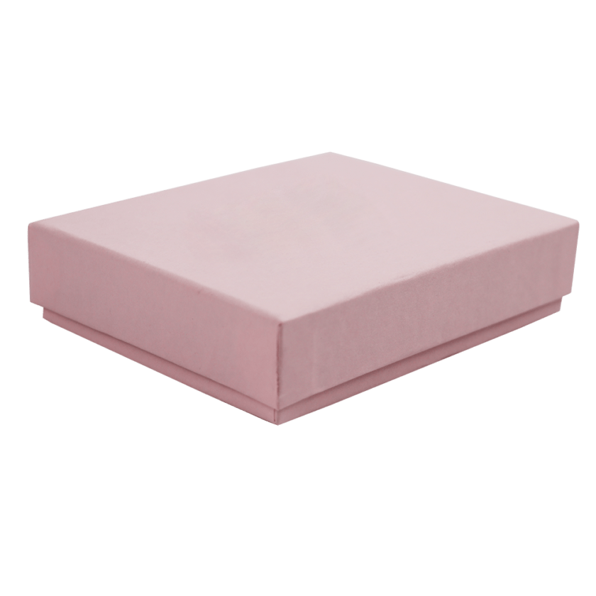 Scatola regalo rigida rettangolare rosa con coperchio