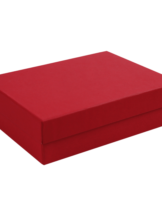 Scatola regalo rigida rettangolare rossa con coperchio