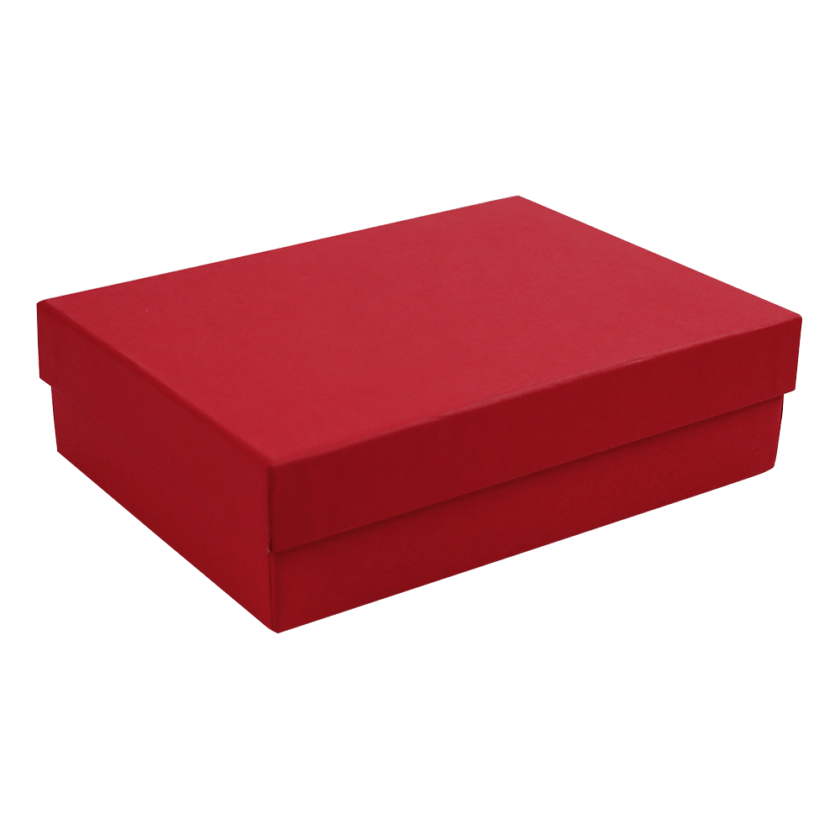 Scatola regalo rigida rettangolare rossa con coperchio