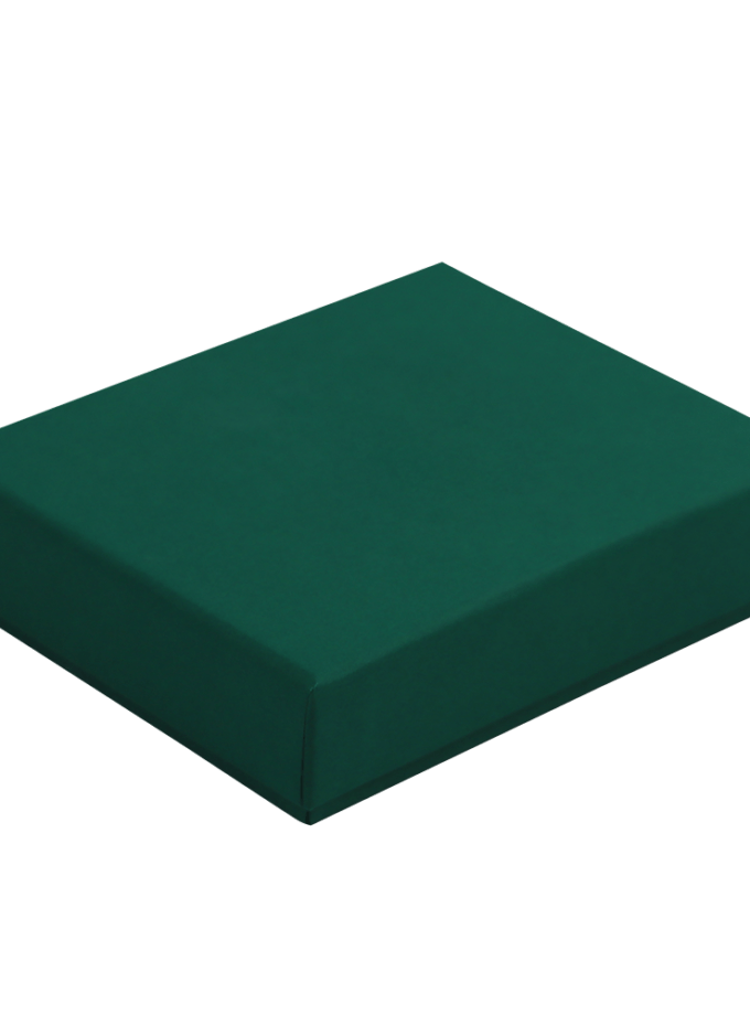 Scatola regalo rigida rettangolare verde con coperchio