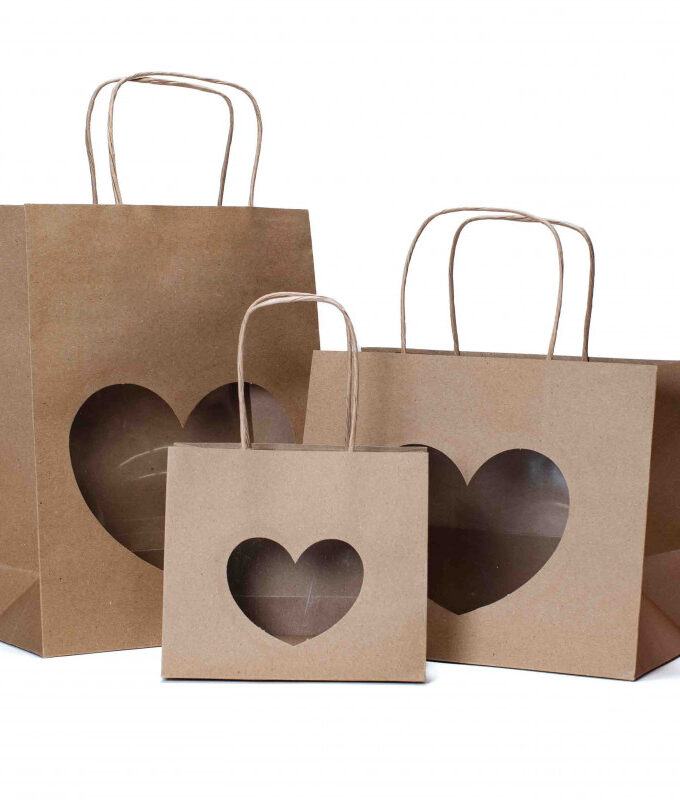 Shopper avana con finestra a cuore