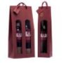 Shopper portabottiglie bordeaux con finestra