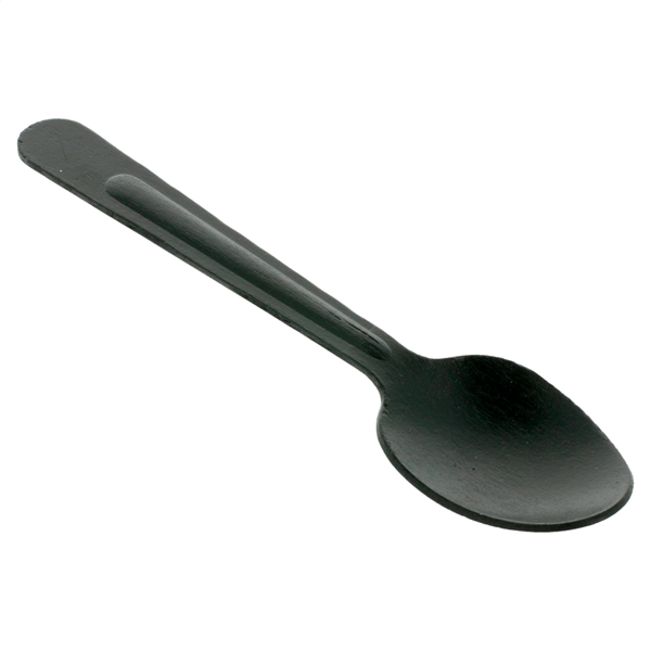 Cucchiaio monouso in legno nero elegante