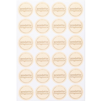 SBLABELS 500 Etichette Adesive Round "Fatto In Casa Con Amore": Diametro 5,1 Cm, Kraft Marrone, Per Barattoli E Regali