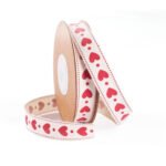Nastro in cotone con stampa cuori