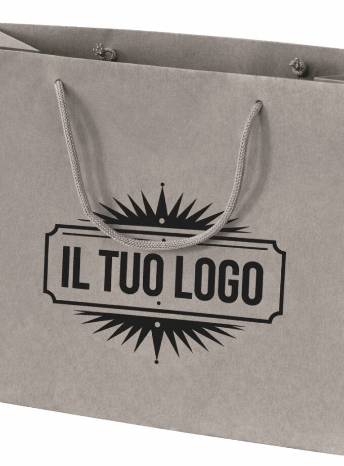 Shopper color tortora in carta riciclata PERSONALIZZATE