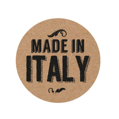 Etichetta Rotonda avana Made in Italy