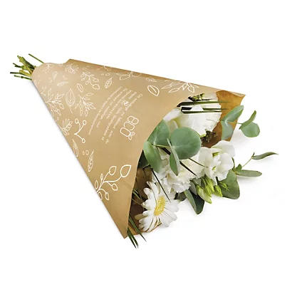 Carta kraft avana impermeabile per fiori in coni con stampa generica