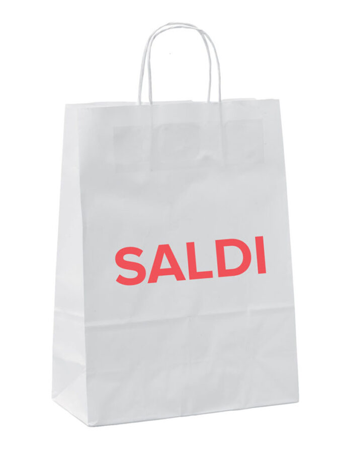 Shopper Saldi in carta con maniglia ritorta