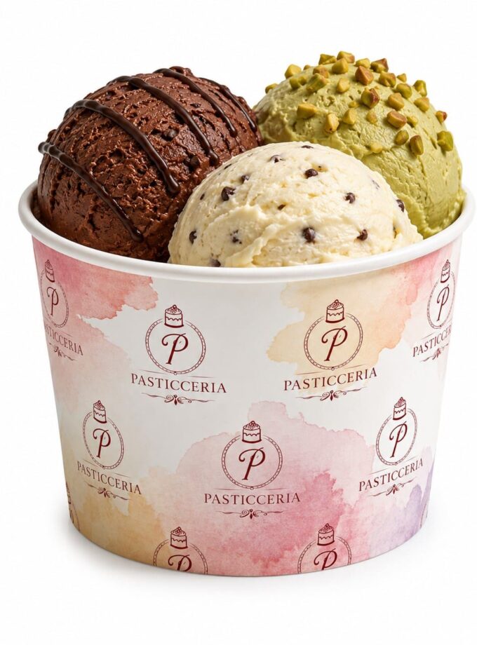 Coppette gelato personalizzate con stampa Logo in Digitale