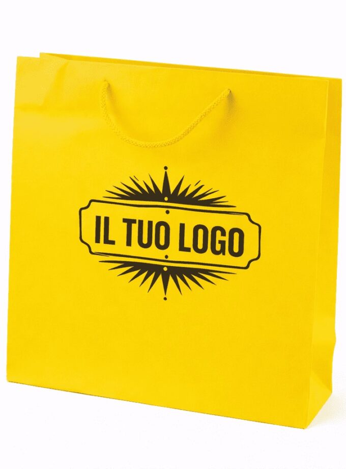 Shopper Gialla Lusso PERSONALIZZATA con stampa Logo a 1 colore