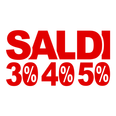 Vetrofania Saldi in Pvc con percentuali Rossa