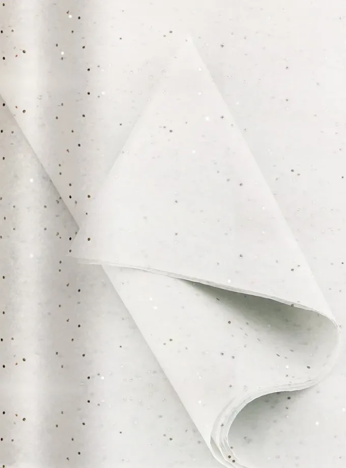 Carta velina bianca con brillantini 50x75cm