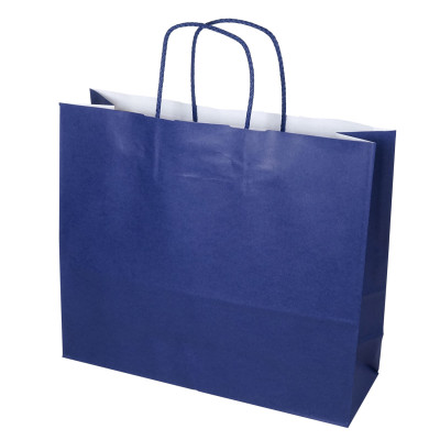 Shopper carta kraft blu con Manico in cordino