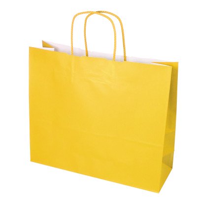 Shopper carta kraft gialla con Manico in cordino