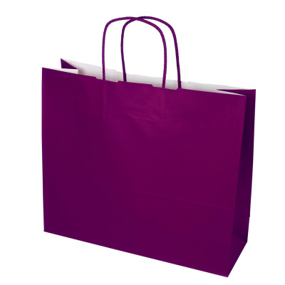 Shopper carta kraft viola con Manico in cordino