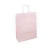 Shopper carta kraft rosa chiaro con maniglia ritorta