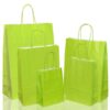 Shopper carta kraft verde con maniglia ritorta