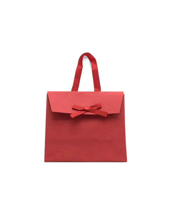 Shopper Eleganti In Carta Con Fiocchetto Rossa