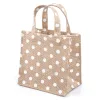 Shopping bag in Juta naturale stampa Pois