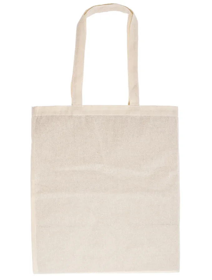 Shopping bag in cotone naturale con manico lungo