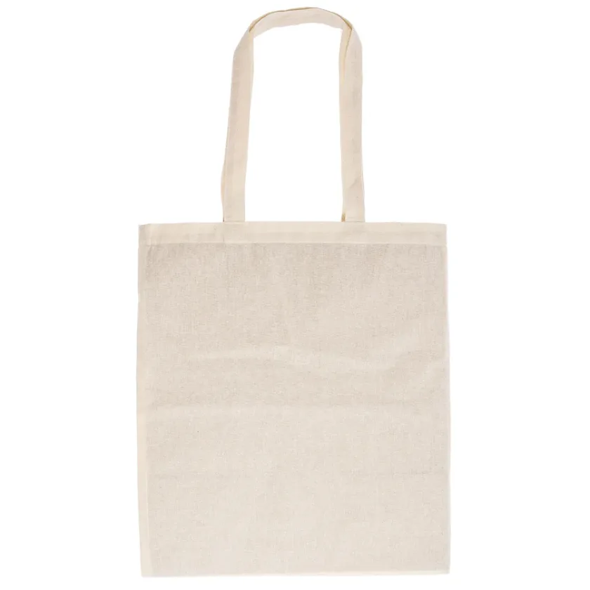 Shopping bag in cotone naturale con manico lungo