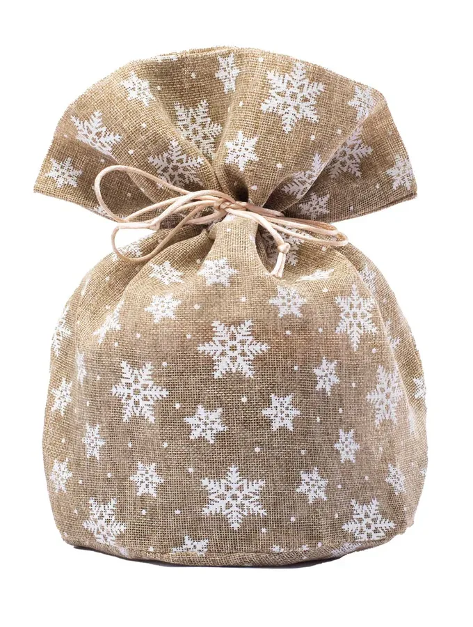 Sacchetti per panettone in tela naturale Cristalli di neve