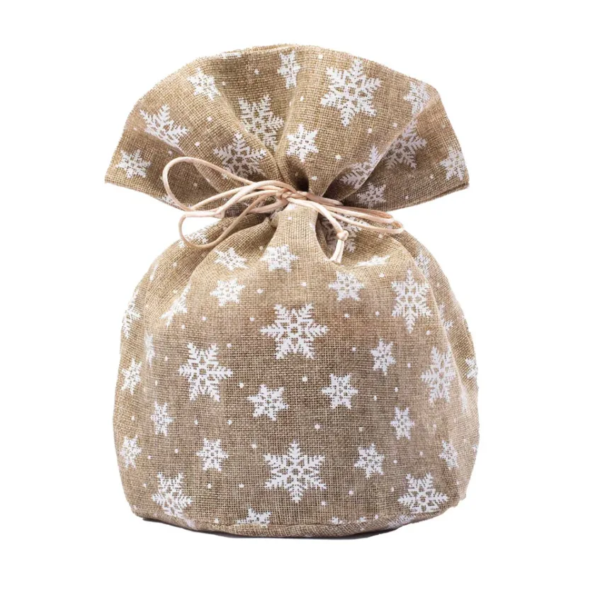 Sacchetti per panettone in tela naturale Cristalli di neve