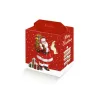 Scatola in cartone rosso con stampa Babbo Natale