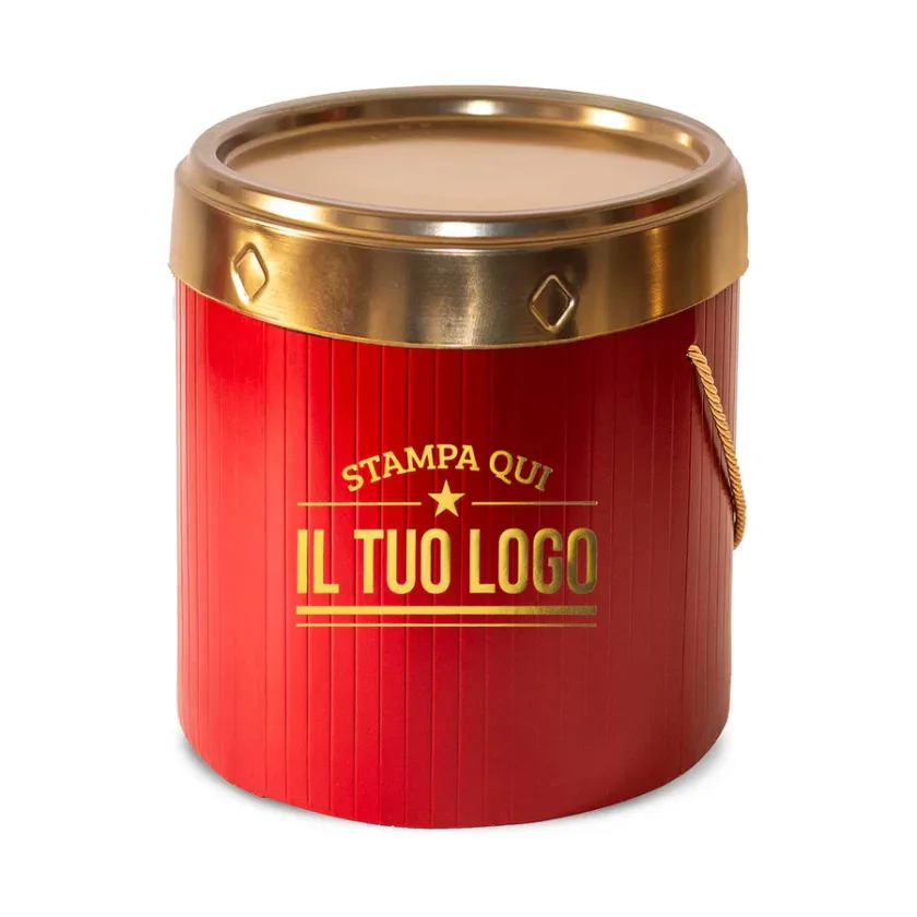 Scatola porta panettone Vintage rossa personalizzata