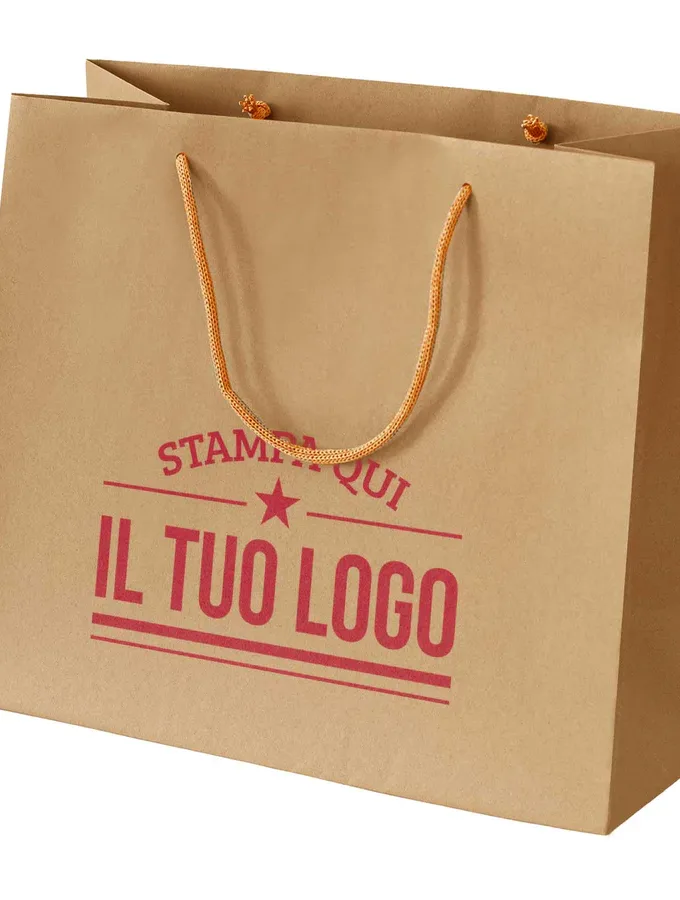 Shopper avana in carta riciclata personalizzate con stampa bordeaux