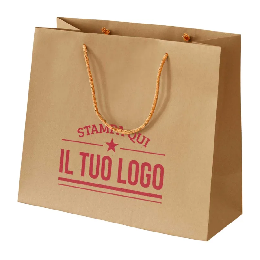 Shopper avana in carta riciclata personalizzate con stampa bordeaux