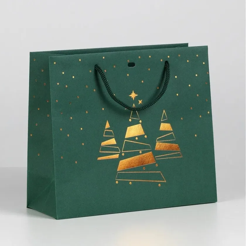 Shopper carta kraft lusso verde Magic Christmas