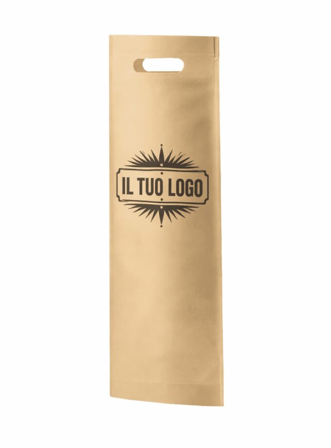 Shopper porta bottiglie in TNT naturale personalizzate