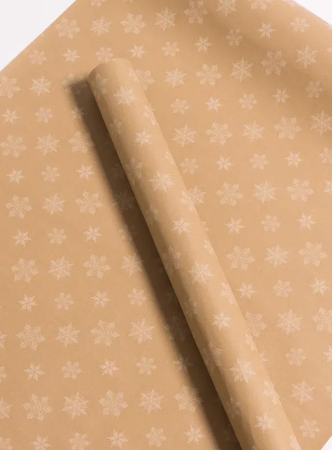 Rotolo carta regalo kraft avana Fiocchi di Neve