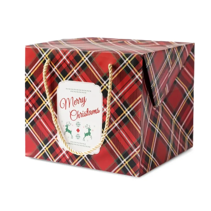 Scatole Bag Box natalizie fantasia Tartan