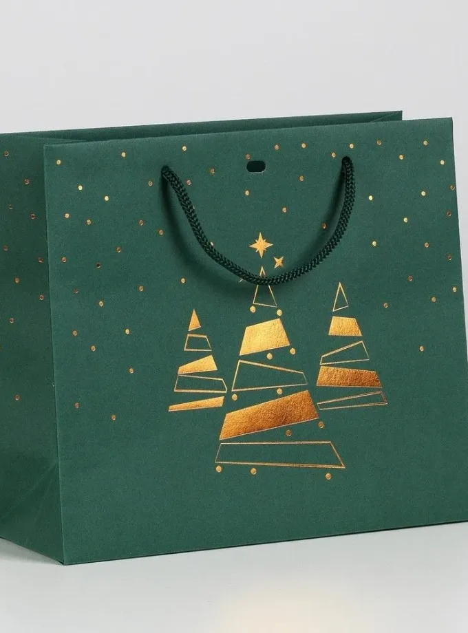 Shopper carta kraft lusso verde Magic Christmas