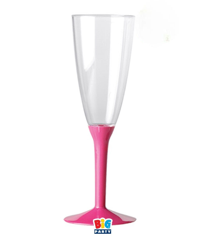 Calici Flute Crystal 130 cc con Base Fucsia